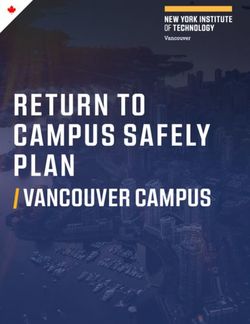 RETURN TO CAMPUS SAFELY PLAN - | VANCOUVER CAMPUS - New York Institute of Technology