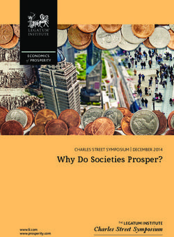 Why Do Societies Prosper? - CHARLES STREET SYMPOSIUM | DECEMBER 2014 - Charles Street Symposium