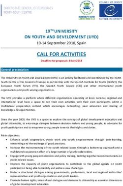 CALL FOR ACTIVITIES ON YOUTH AND DEVELOPMENT (UYD) - Coe