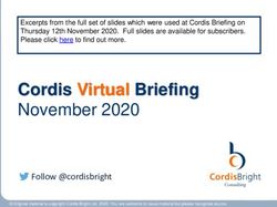 Cordis Virtual Briefing November 2020 - Follow @cordisbright - Cordis Bright