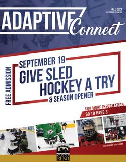 City of Reno presents: Adaptive Connect Fall 2021: September-November - Give sled hockey a try & season opener for free on September 19 For more ...