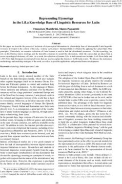 REPRESENTING ETYMOLOGY - IN THE LILA KNOWLEDGE BASE OF LINGUISTIC RESOURCES FOR LATIN
