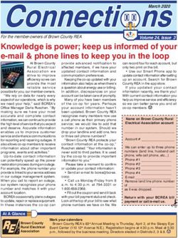 Connecti nsMarch 2020 - For the member-owners of Brown County REA Volume 24, Issue 3