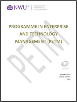 PROGRAMME IN ENTERPRISE AND TECHNOLOGY MANAGEMENT (PETM) - Compiled by ITSI +27(0) 82 335 2711 2019