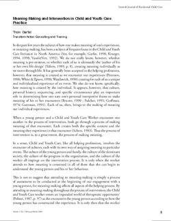 Meaning-Making and Intervention in Child and Youth Care Practice