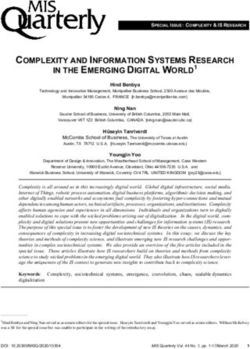 COMPLEXITY AND INFORMATION SYSTEMS RESEARCH IN THE EMERGING DIGITAL WORLD1