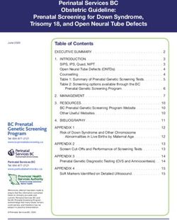 Perinatal Services BC Obstetric Guideline: Prenatal Screening for Down Syndrome, Trisomy 18, and Open Neural Tube Defects