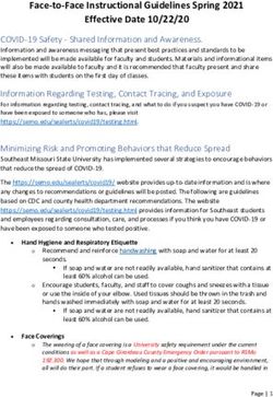 Face-to-Face Instructional Guidelines Spring 2021 Effective Date 10/22/20 - Southeast ...