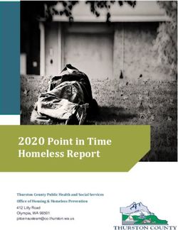 2020 Point in Time Homeless Report - Thurston County Public Health and Social Services Office of Housing & Homeless Prevention