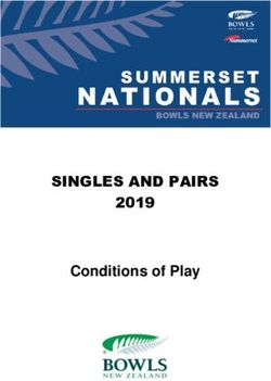 SINGLES AND PAIRS Conditions of Play 2019 - Bowls New Zealand