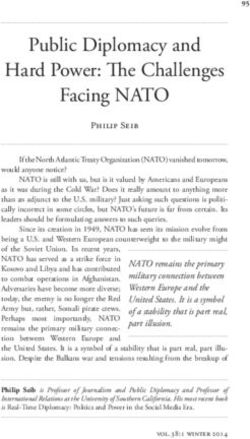 Public Diplomacy and Hard Power: The Challenges Facing NATO
