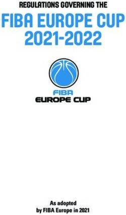 FIBA EUROPE CUP 2021-2022 - REGULATIONS GOVERNING THE - As adopted by FIBA Europe in 2021