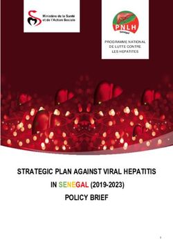 STRATEGIC PLAN AGAINST VIRAL HEPATITIS IN SENEGAL (2019-2023) POLICY BRIEF
