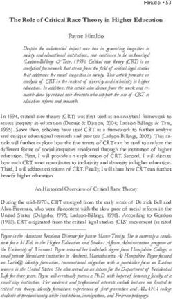 The Role of Critical Race Theory in Higher Education