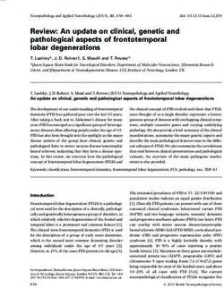 Review: An update on clinical, genetic and pathological aspects of frontotemporal lobar degenerations - FTD Talk