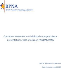 Consensus statement on childhood neuropsychiatric presentations, with a focus on PANDAS/PANS - Date of publication: April 2021 Date of review: ...