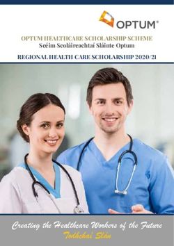 Creating the Healthcare Workers of the Future Todhchaí Slán - OPTUM HEALTHCARE SCHOLARSHIP SCHEME REGIONAL HEALTH CARE SCHOLARSHIP 2020/21 Scéim ...