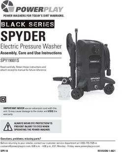 SPYDER Electric Pressure Washer - SPY19001S Assembly, Care and Use Instructions