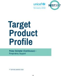 Target Product Profile - Pulse Oximeter (Continuous) - Respiratory Support 1ST EDITION, MARCH 2020 - Unicef