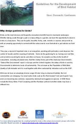 Guidelines for the Development of Bird Habitat