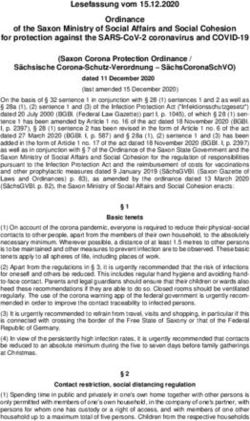 LESEFASSUNG VOM 15.12.2020 ORDINANCE OF THE SAXON MINISTRY OF SOCIAL AFFAIRS AND SOCIAL COHESION FOR PROTECTION AGAINST THE SARS-COV-2 CORONAVIRUS ...
