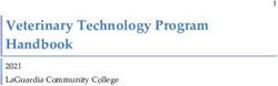 VETERINARY TECHNOLOGY PROGRAM HANDBOOK - 2021 LAGUARDIA COMMUNITY COLLEGE