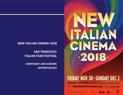 NEW ITALIAN CINEMA 2018 SAN FRANCISCO ITALIAN FILM FESTIVAL - CORPORATE AND DONORS OPPORTUNITIES