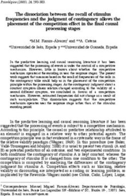 The dissociation between the recall of stimulus frequencies and the judgment of contingency allows the placement of the competition effect in the ...