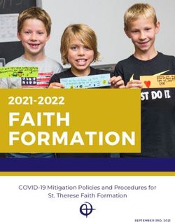 FAITH FORMATION 2021-2022 - COVID-19 Mitigation Policies and Procedures for St. Therese Faith Formation - St. Therese Parish