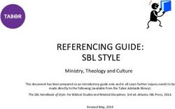 REFERENCING GUIDE: SBL STYLE - Ministry, Theology and Culture - ADELAIDE