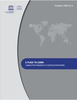 A PLACE TO LEARN: Lessons from Research on Learning Environments - TECHNICAL PAPER NO. 9