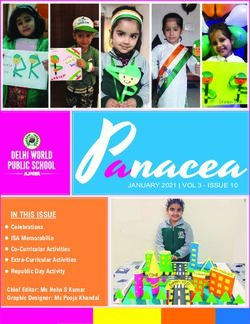 IN THIS ISSUE Celebrations - JANUARY 2021 | VOL 3 - ISSUE 10 - ISSUE 10 Co-Curricular Activities