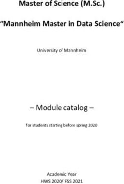 Master of Science (M.Sc.) "Mannheim Master in Data Science"- Module catalog - HWS 2020/ FSS 2021