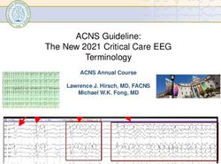 ACNS Guideline: The New 2021 Critical Care EEG Terminology - ACNS Annual Course Lawrence J. Hirsch, MD, FACNS Michael W.K. Fong, MD