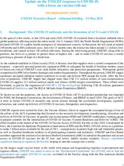 Update on the UNICEF response to COVID-19, with a focus on vaccine roll-out