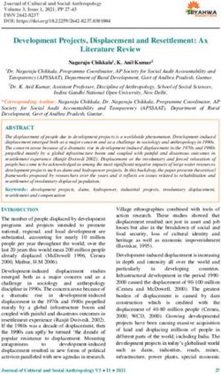 Development Projects, Displacement and Resettlement: Ax Literature Review