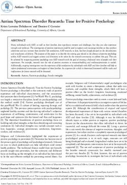 Autism Spectrum Disorder Research: Time for Positive Psychology