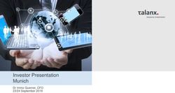 Investor Presentation Munich - Dr Immo Querner, CFO 23/24 September 2019