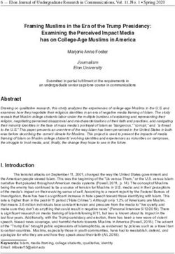 Framing Muslims in the Era of the Trump Presidency: Examining the Perceived Impact Media has on College-Age Muslims in America - Elon ...