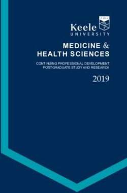 2019 MEDICINE & HEALTH SCIENCES - CONTINUING PROFESSIONAL DEVELOPMENT POSTGRADUATE STUDY AND RESEARCH - Keele University
