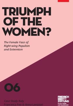 Triumph of The women? 06 - The Female Face of Right-wing Populism and Extremism - Case Study Italy Francesca Feo & Anna Lavizzari