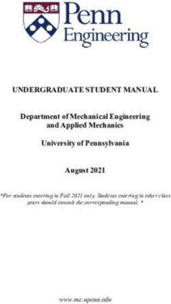UNDERGRADUATE STUDENT MANUAL - Department of Mechanical Engineering and Applied Mechanics University of Pennsylvania August 2021