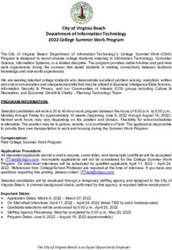 City of Virginia Beach Department of Information Technology 2022 College Summer Work Program