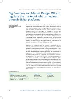 Gig Economy and Market Design. Why to regulate the market of jobs carried out through digital platforms - INAPP