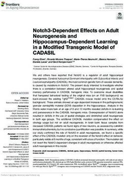 Notch3-Dependent Effects on Adult Neurogenesis and Hippocampus-Dependent Learning in a Modified Transgenic Model of - CADASIL