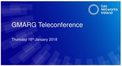 GMARG Teleconference Thursday 18th January 2018 - Gas Networks Ireland