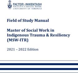 Field of Study Manual Master of Social Work in Indigenous Trauma & Resiliency - (MSW-ITR) 2021 - 2022 Edition - Factor-Inwentash Faculty of Social ...