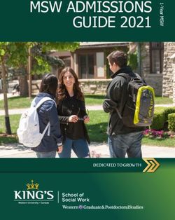 MSW ADMISSIONS GUIDE 202 1 - SCHOOL OF SOCIAL WORK DEDICATED TO GROWTH - KING'S SCHOOL OF SOCIAL WORK