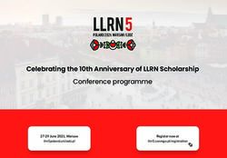 Celebrating the 10th Anniversary of LLRN Scholarship - Conference programme 27-29 June 2021, Warsaw
