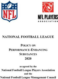 NATIONAL FOOTBALL LEAGUE 2020 - POLICY ON PERFORMANCE-ENHANCING SUBSTANCES National Football League Players Association